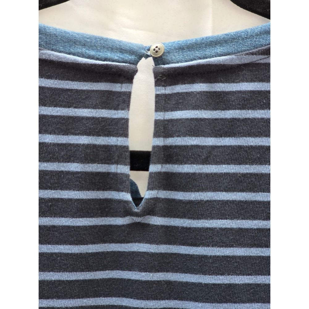 J.Jill Womens Blue Striped Mixed Media Shift Dress Tencel Hem Small KDR128491 - Picture 4 of 9